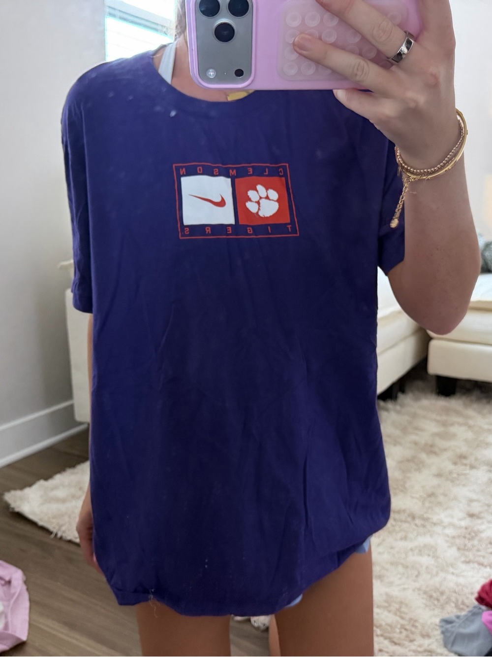Nike Purple Clemson Tigers Logo Short Sleeve Tee